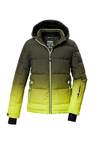 killtec Jungen Skijacke/Ski-Steppjacke mit Kapuze und Schneefang KSW 382 BYS QLTD JCKT, lime, 164, 42453-000 im Sale